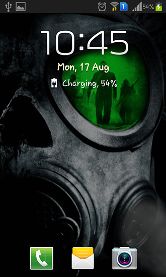Full version of Android apk livewallpaper Army: Gas mask for tablet and phone.
