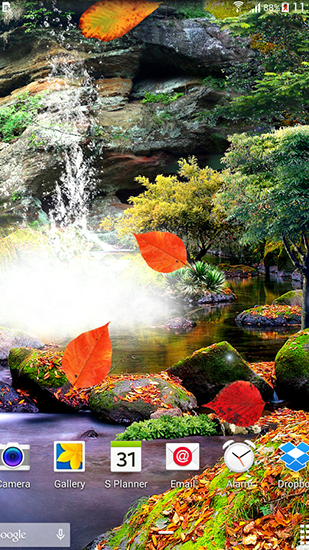 Full version of Android apk livewallpaper Autumn waterfall 3D for tablet and phone.