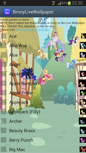 Full version of Android apk livewallpaper Brony for tablet and phone.