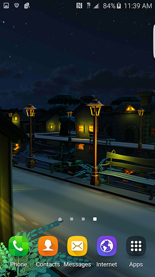 Full version of Android apk livewallpaper Cartoon night town 3D for tablet and phone.