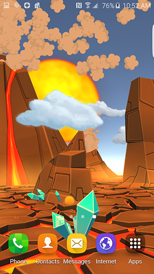 Full version of Android apk livewallpaper Cartoon volcano 3D for tablet and phone.