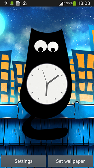 Full version of Android apk livewallpaper Cat clock for tablet and phone.