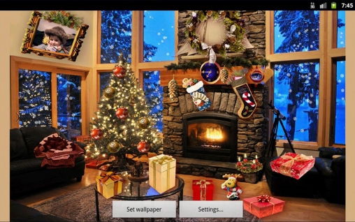 Full version of Android apk livewallpaper Christmas fireplace for tablet and phone.