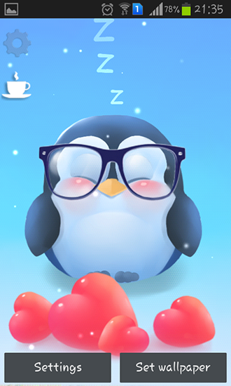 Full version of Android apk livewallpaper Chubby penguin for tablet and phone.