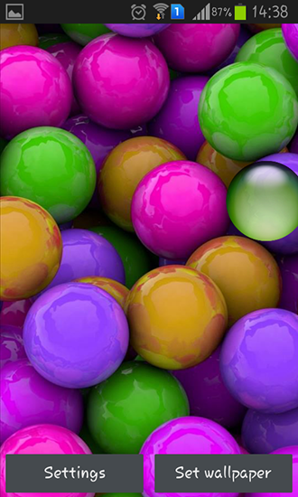 Full version of Android apk livewallpaper Colorful balls for tablet and phone.