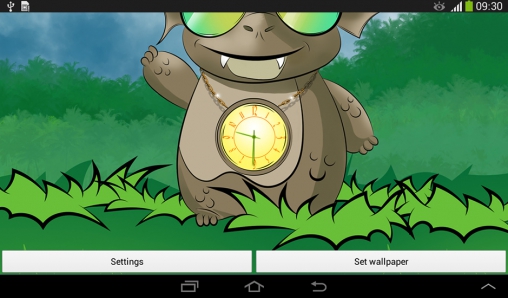 Full version of Android apk livewallpaper Cute dragon: Clock for tablet and phone.