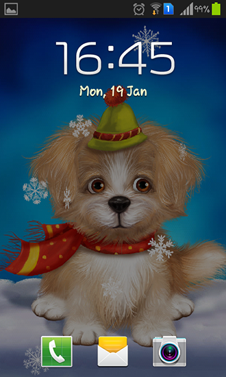 Full version of Android apk livewallpaper Cute puppy for tablet and phone.