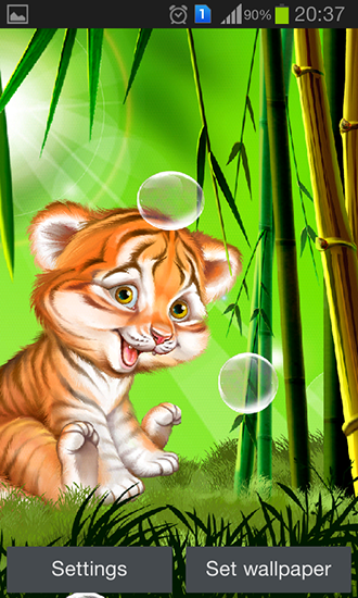 Full version of Android apk livewallpaper Cute tiger cub for tablet and phone.