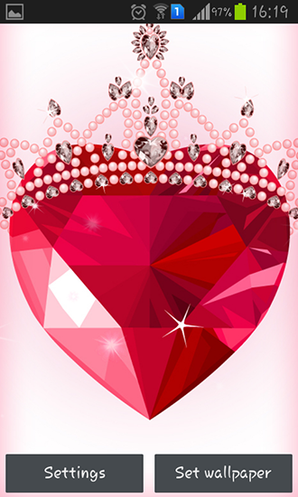Full version of Android apk livewallpaper Diamond hearts for tablet and phone.