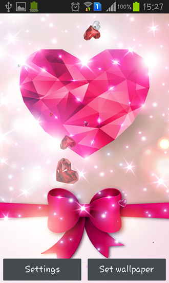 Full version of Android apk livewallpaper Diamond hearts by Live wallpaper HQ for tablet and phone.