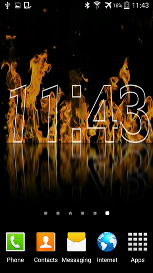 Full version of Android apk livewallpaper Fire clock for tablet and phone.
