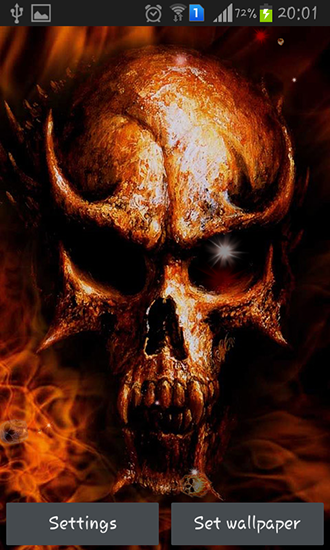 Full version of Android apk livewallpaper Fire skulls for tablet and phone.