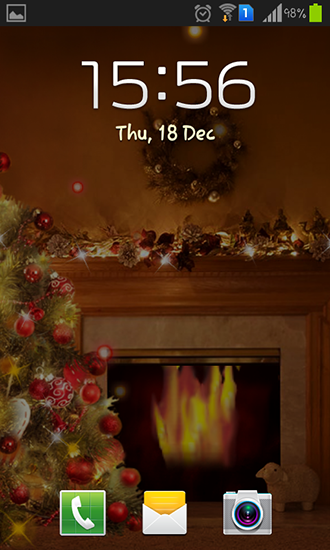 Full version of Android apk livewallpaper Fireplace New Year 2015 for tablet and phone.