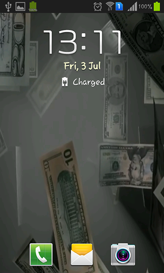 Full version of Android apk livewallpaper Flying dollars 3D for tablet and phone.