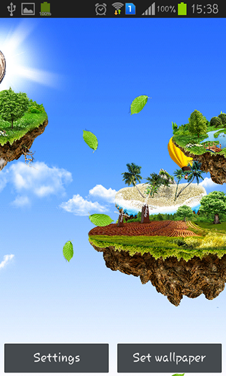 Full version of Android apk livewallpaper Flying islands for tablet and phone.