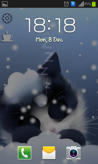 Full version of Android apk livewallpaper Frosty the kitten for tablet and phone.