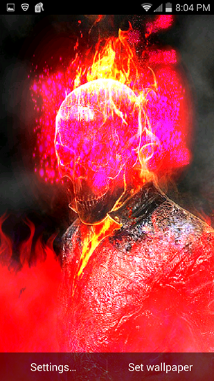 Full version of Android apk livewallpaper Ghost rider: Fire flames for tablet and phone.