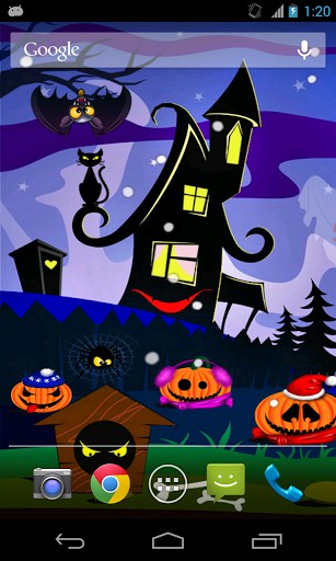 Full version of Android apk livewallpaper Halloween pumpkins for tablet and phone.