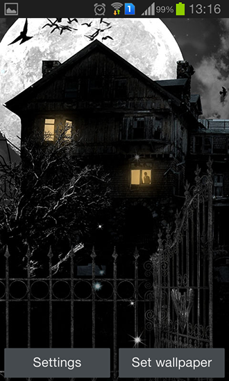 Full version of Android apk livewallpaper Haunted house for tablet and phone.