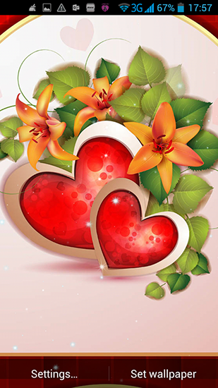Full version of Android apk livewallpaper Hearts of love for tablet and phone.