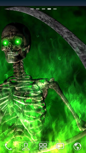Full version of Android apk livewallpaper Hellfire skeleton for tablet and phone.