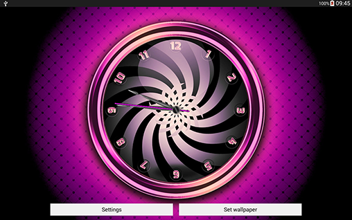 Full version of Android apk livewallpaper Hypno clock for tablet and phone.