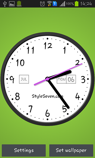 Full version of Android apk livewallpaper Light analog clock for tablet and phone.
