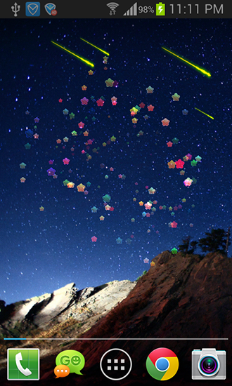 Full version of Android apk livewallpaper Meteors for tablet and phone.