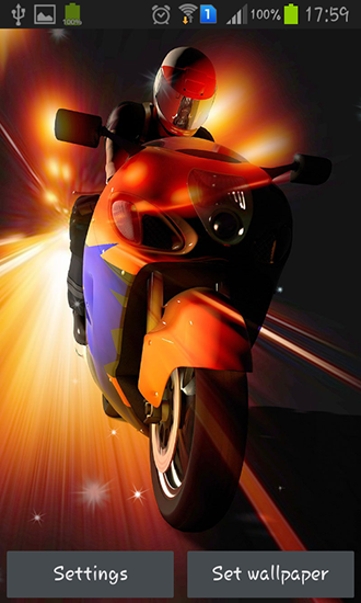 Full version of Android apk livewallpaper Motorcycle for tablet and phone.