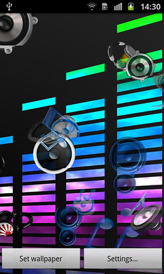 Full version of Android apk livewallpaper Music sound for tablet and phone.