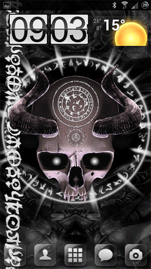 Full version of Android apk livewallpaper Mystical skull for tablet and phone.