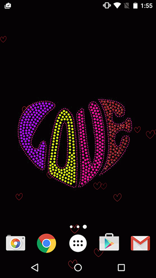 Full version of Android apk livewallpaper Neon hearts for tablet and phone.