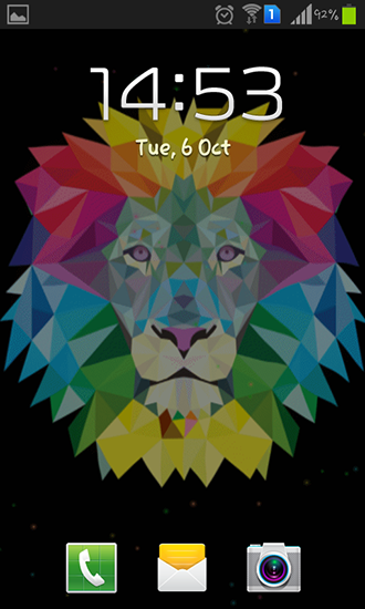 Full version of Android apk livewallpaper Neon lion for tablet and phone.