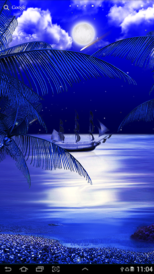 Full version of Android apk livewallpaper Night beach for tablet and phone.