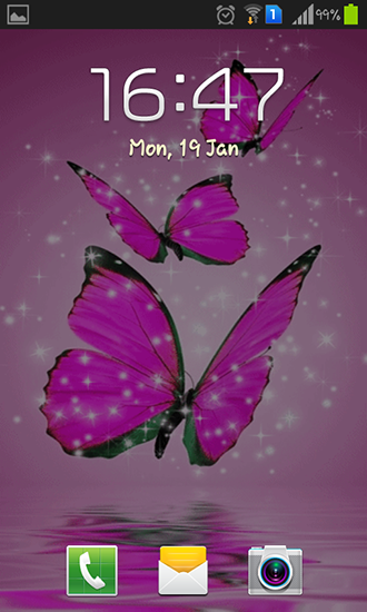 Full version of Android apk livewallpaper Pink butterfly for tablet and phone.