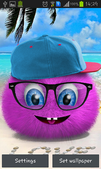 Full version of Android apk livewallpaper Pink fluffy ball for tablet and phone.