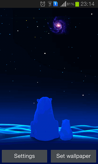 Full version of Android apk livewallpaper Polar bear love for tablet and phone.