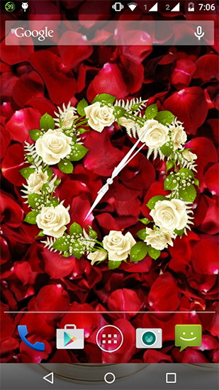Full version of Android apk livewallpaper Rose clock for tablet and phone.