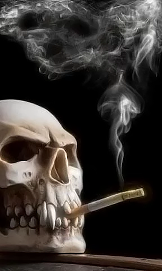 Full version of Android apk livewallpaper Smoking skull for tablet and phone.