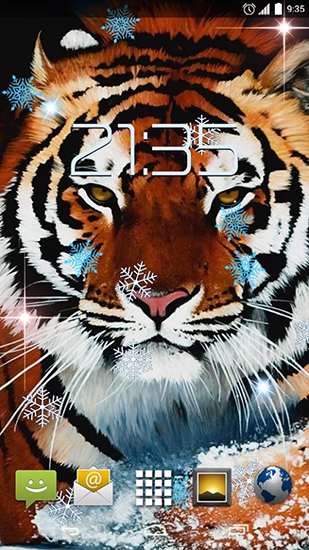 Full version of Android apk livewallpaper Snow tiger for tablet and phone.