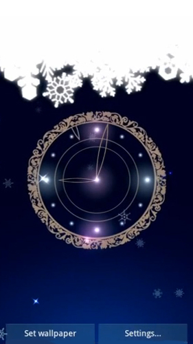 Full version of Android apk livewallpaper Snowy night clock for tablet and phone.