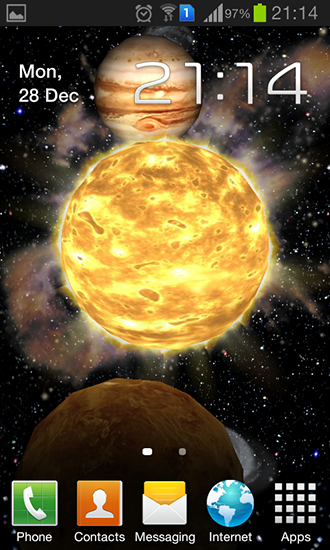 Full version of Android apk livewallpaper Solar system 3D for tablet and phone.