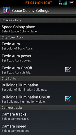 Full version of Android apk livewallpaper Space colony for tablet and phone.