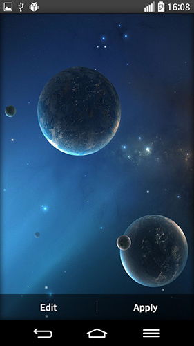 Full version of Android apk livewallpaper Space planets for tablet and phone.