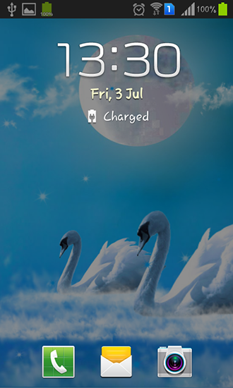 Full version of Android apk livewallpaper Swans lovers: Glow for tablet and phone.