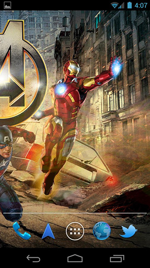 Full version of Android apk livewallpaper The avengers for tablet and phone.