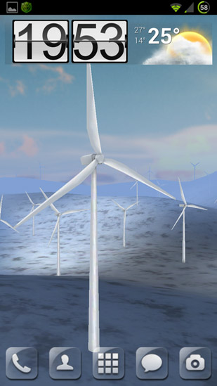 Full version of Android apk livewallpaper Wind turbines 3D for tablet and phone.