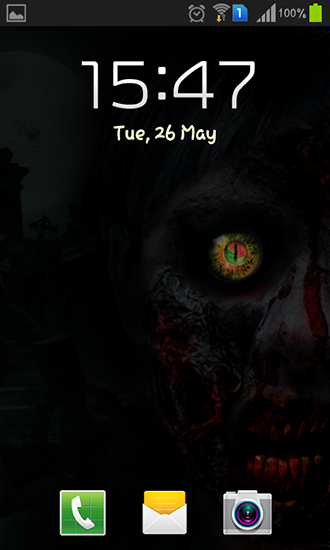 Full version of Android apk livewallpaper Zombie eye for tablet and phone.