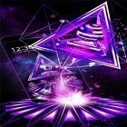 Download live wallpaper Neon triangle 3D for free and Fantasy worlds for Android phones and tablets .