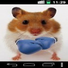 Download live wallpaper Funny hamster: Cracked screen for free and Wave for Android phones and tablets .